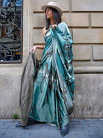 Thumbnail for NOZ2TOZ Women's Satin Blue Printed Designer Saree With Blouse Piece - Distacart