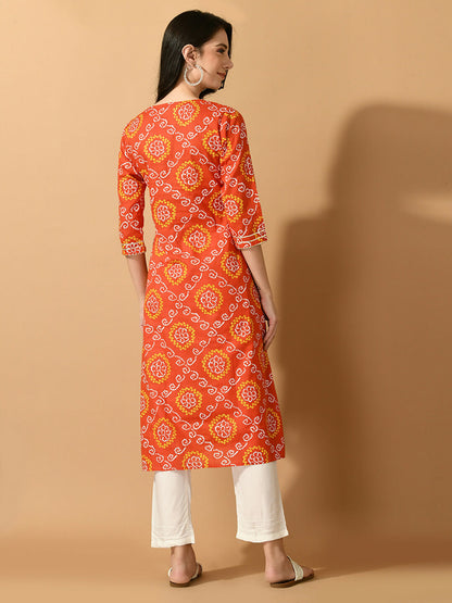 Myshka Women's Multi Flared Printed Festive Kurta - Distacart