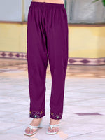 Thumbnail for Embroidered Kurta With Pant & Embroidered Dupatta, Purple - Hiral Fashion - Distacart