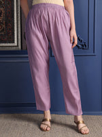 Thumbnail for Placement Embroidered Kurta With Pant & Organza Printed Dupatta, Lavender - Hiral Fashion - Distacart