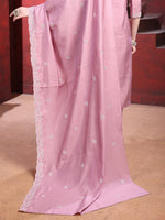 Thumbnail for Hand Embroidered Kurta With Pant & Dupatta, Pink - Hiral Fashion - Distacart