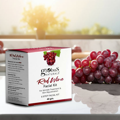Globus Naturals Anti-Ageing Red Wine 6 Step Facial Kit - Distacart