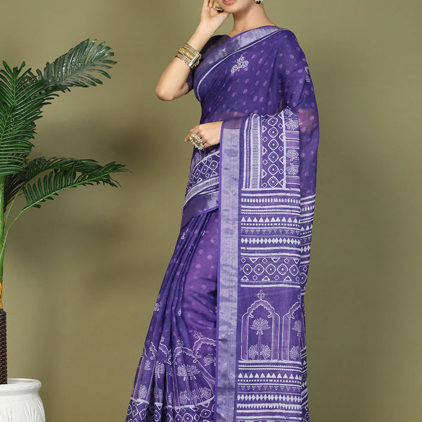 Astita Cotton Violet Saree