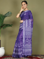 Thumbnail for Astita Cotton Violet Saree