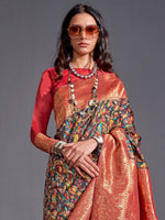 Thumbnail for NOZ2TOZ Women's Silk Blend Black Woven Design Designer Saree With Blouse Piece - Distacart