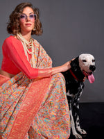 Thumbnail for NOZ2TOZ Women's Silk Blend Beige Woven Design Designer Saree With Blouse Piece - Distacart