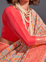 Thumbnail for NOZ2TOZ Women's Silk Blend Beige Woven Design Designer Saree With Blouse Piece - Distacart