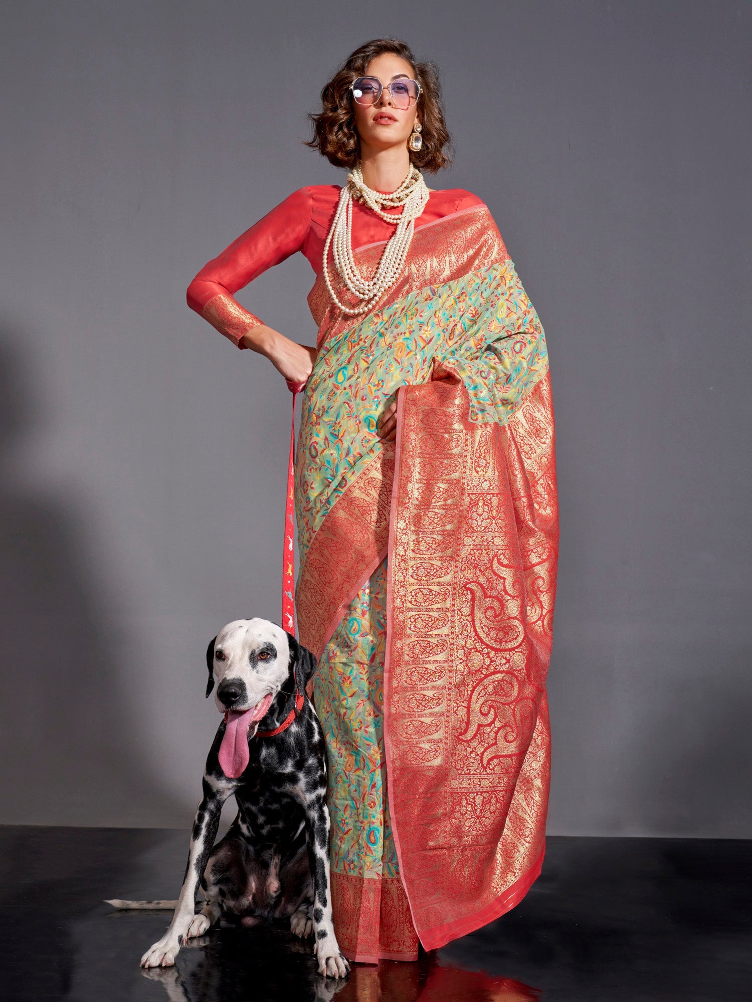 NOZ2TOZ Women's Silk Blend Sea Green Woven Design Designer Saree With Blouse Piece - Distacart