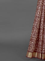 Thumbnail for NOZ2TOZ Women's Silk Blend Brown Printed Designer Saree With Blouse Piece - Distacart