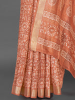 Thumbnail for NOZ2TOZ Women's Silk Blend Peach Printed Designer Saree With Blouse Piece - Distacart