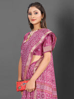 Thumbnail for NOZ2TOZ Women's Silk Blend Mauve Printed Designer Saree With Blouse Piece - Distacart