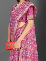 Thumbnail for NOZ2TOZ Women's Silk Blend Mauve Printed Designer Saree With Blouse Piece - Distacart