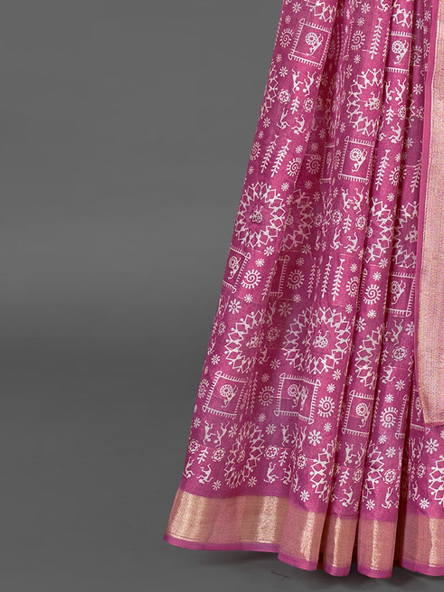 NOZ2TOZ Women's Silk Blend Mauve Printed Designer Saree With Blouse Piece - Distacart