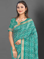 Thumbnail for NOZ2TOZ Women's Silk Blend Blue Printed Designer Saree With Blouse Piece - Distacart