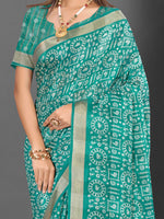 Thumbnail for NOZ2TOZ Women's Silk Blend Blue Printed Designer Saree With Blouse Piece - Distacart