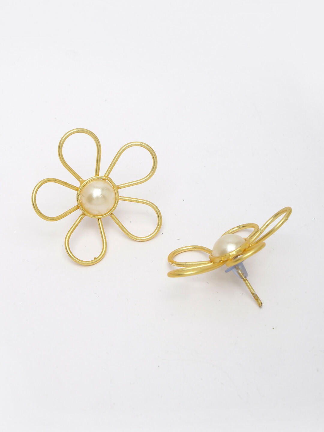 NVR Women's Gold Floral Shape Beaded Handcrafted Jewellery Set - Distacart