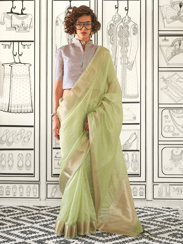 NOZ2TOZ Women's Pure Chiffon Grey Woven Design Designer Saree With Blouse Piece - Distacart