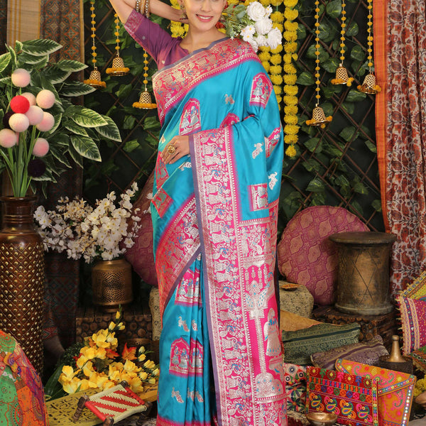 Astita Silk Sky Blue Saree