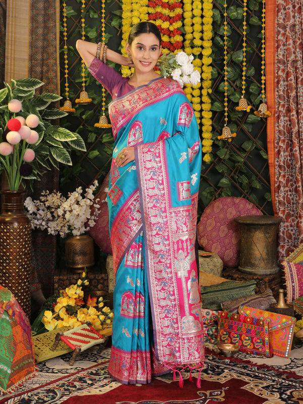 Astita Silk Sky Blue Saree