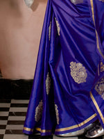 Thumbnail for NOZ2TOZ Women's Satin Silk Purple Woven Design Designer Saree With Blouse Piece - Distacart