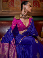 Thumbnail for NOZ2TOZ Women's Satin Silk Pink Woven Design Designer Saree With Blouse Piece - Distacart