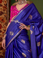 Thumbnail for NOZ2TOZ Women's Satin Silk Pink Woven Design Designer Saree With Blouse Piece - Distacart