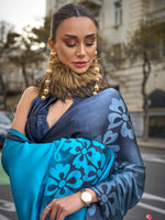 Thumbnail for NOZ2TOZ Women's Satin Black Printed Designer Saree With Blouse Piece - Distacart