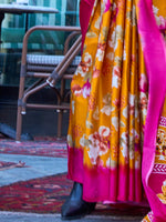 Thumbnail for NOZ2TOZ Women's Satin Mustard Printed Designer Saree With Blouse Piece - Distacart