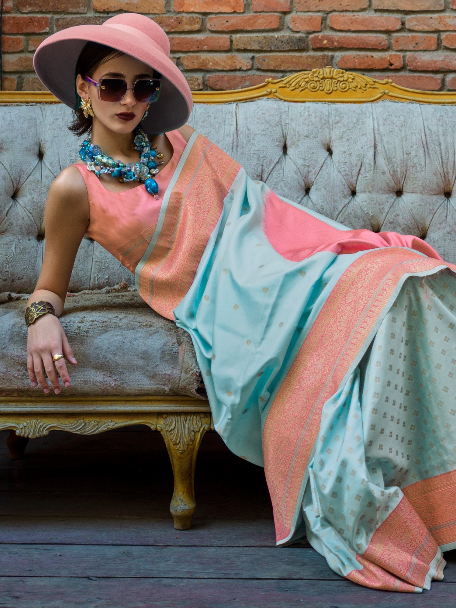 NOZ2TOZ Women's Soft Silk Blue Woven Design Designer Saree With Blouse Piece - Distacart