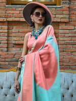 Thumbnail for NOZ2TOZ Women's Soft Silk Blue Woven Design Designer Saree With Blouse Piece - Distacart