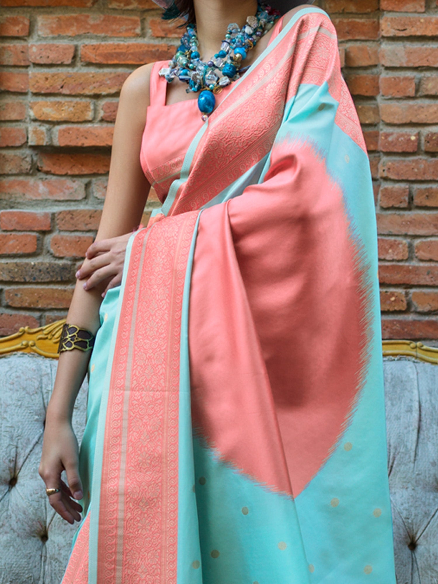 NOZ2TOZ Women's Soft Silk Blue Woven Design Designer Saree With Blouse Piece - Distacart