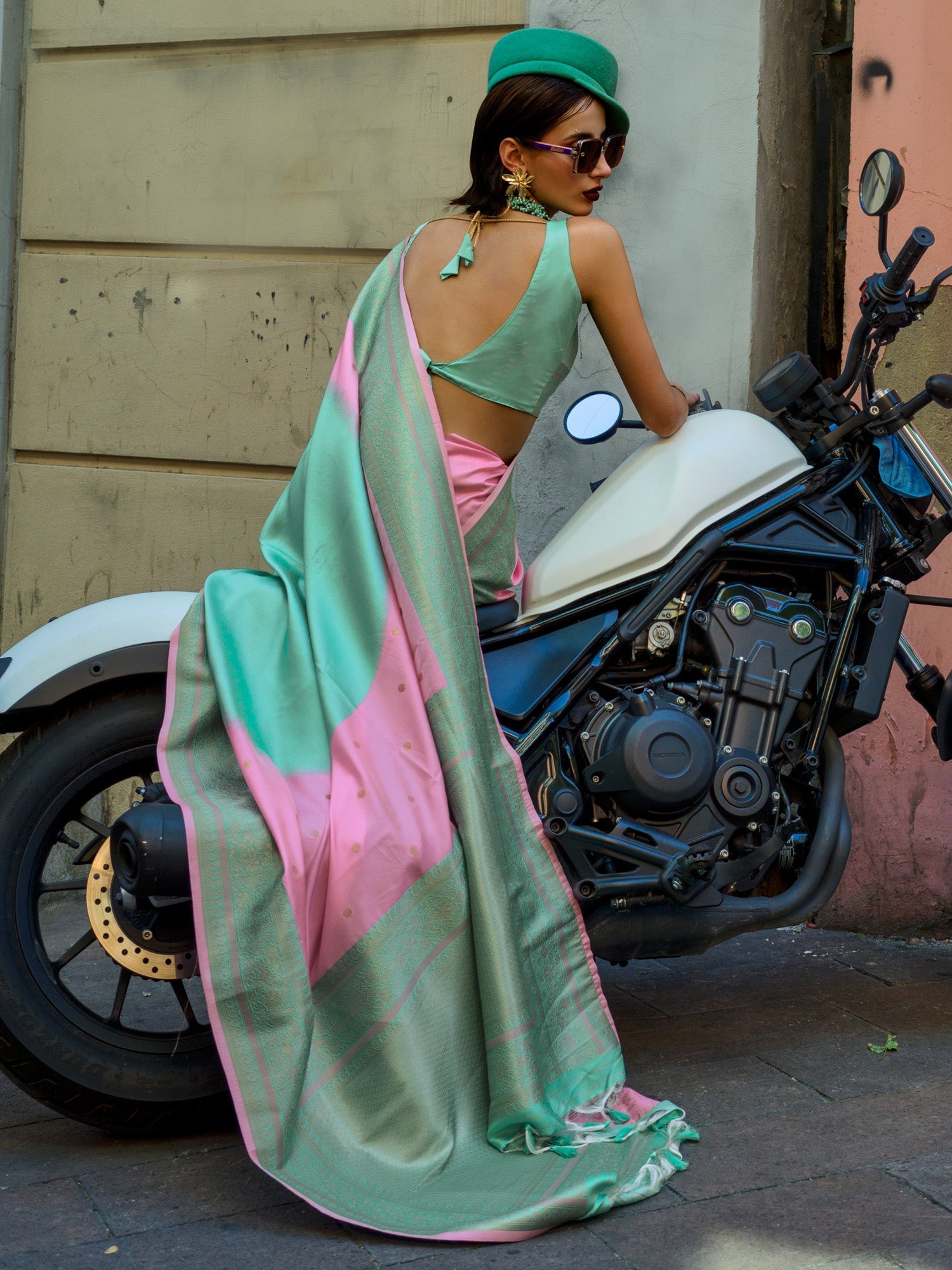 NOZ2TOZ Women's Soft Silk Pink Woven Design Designer Saree With Blouse Piece - Distacart