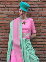 Thumbnail for NOZ2TOZ Women's Soft Silk Sea Green Woven Design Designer Saree With Blouse Piece - Distacart