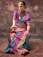 Thumbnail for NOZ2TOZ Women's Silk Blend Pink Woven Design Designer Saree With Blouse Piece - Distacart