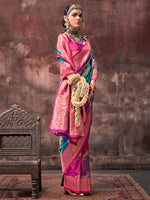 Thumbnail for NOZ2TOZ Women's Silk Blend Magenta Woven Design Designer Saree With Blouse Piece - Distacart