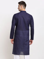Thumbnail for Jompers Men's Navy Blue Chikan Kurta Only - Distacart