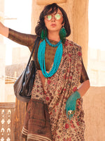 Thumbnail for NOZ2TOZ Women's Tissue Cream Printed Designer Saree With Blouse Piece - Distacart