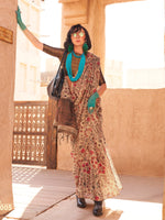 Thumbnail for NOZ2TOZ Women's Tissue Cream Printed Designer Saree With Blouse Piece - Distacart