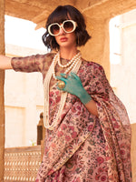 Thumbnail for NOZ2TOZ Women's Tissue Mauve Printed Designer Saree With Blouse Piece - Distacart