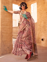 Thumbnail for NOZ2TOZ Women's Tissue Mauve Printed Designer Saree With Blouse Piece - Distacart