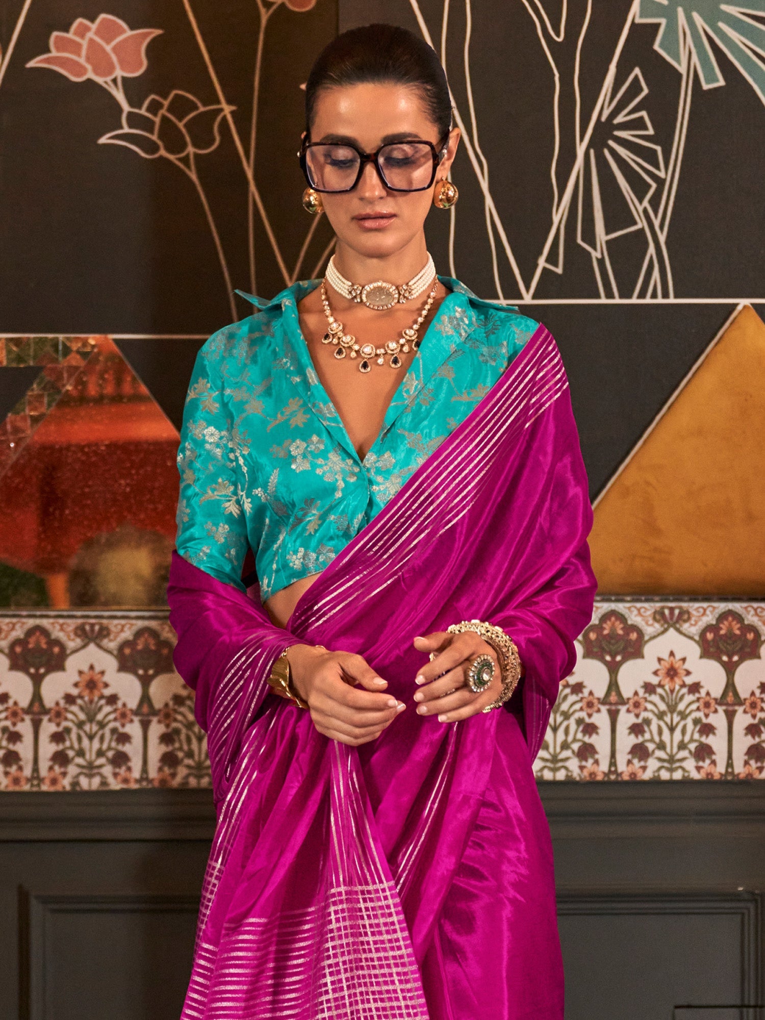 NOZ2TOZ Women's Viscose Silk Pink Woven Design Designer Saree With Blouse Piece - Distacart