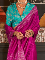 Thumbnail for NOZ2TOZ Women's Viscose Silk Pink Woven Design Designer Saree With Blouse Piece - Distacart