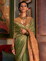 Thumbnail for NOZ2TOZ Women's Tussar Silk Brown Woven Design Designer Saree With Blouse Piece - Distacart