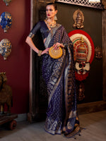 Thumbnail for NOZ2TOZ Women's Satin Silk Purple Woven Design Designer Saree With Blouse Piece - Distacart