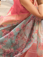 Thumbnail for NOZ2TOZ Women's Tissue Pink Woven Design Designer Saree With Blouse Piece - Distacart