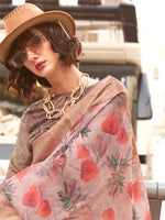 Thumbnail for NOZ2TOZ Women's Tissue Grey Woven Design Designer Saree With Blouse Piece - Distacart