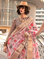 Thumbnail for NOZ2TOZ Women's Tissue Grey Woven Design Designer Saree With Blouse Piece - Distacart