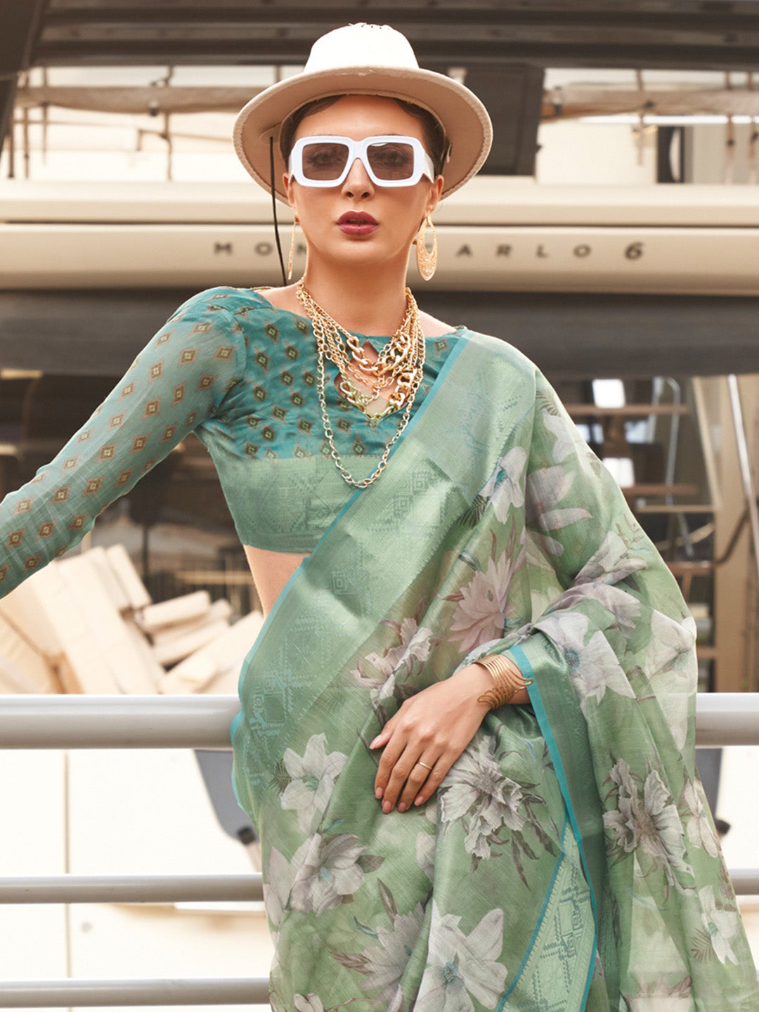 NOZ2TOZ Women's Tissue Blue Woven Design Designer Saree With Blouse Piece - Distacart