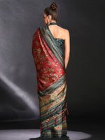 Thumbnail for NOZ2TOZ Women's Cotton Blend Maroon Printed Designer Saree With Blouse Piece - Distacart