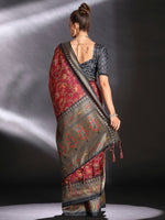 Thumbnail for NOZ2TOZ Women's Cotton Blend Maroon Printed Designer Saree With Blouse Piece - Distacart